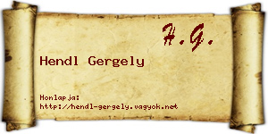 Hendl Gergely névjegykártya